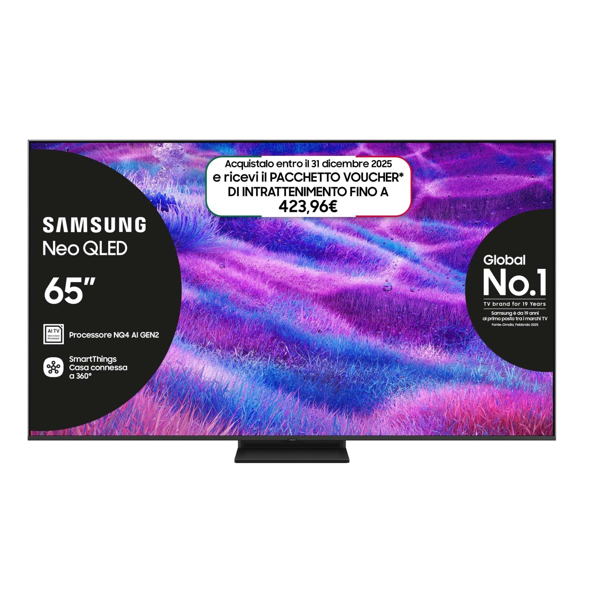 Samsung Smart TV 65” QE65QN83FAUXZT Neo QLED 4K Mini LED su Amazon: uno dei migliori 65 pollici per il 2025