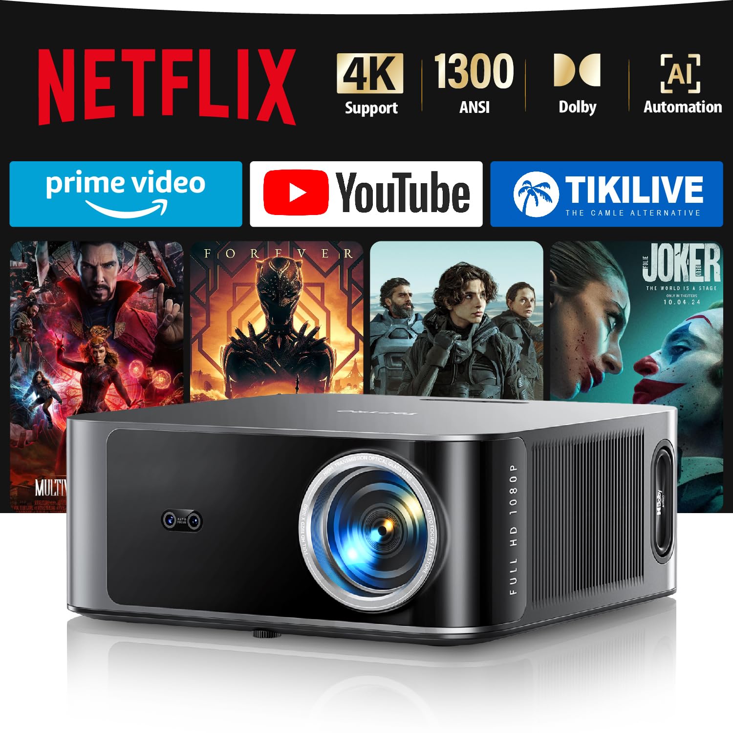 Proiettore 4K TOPTRO X9 compatibile Netflix, il videoproiettore per home theater in offerta su Amazon