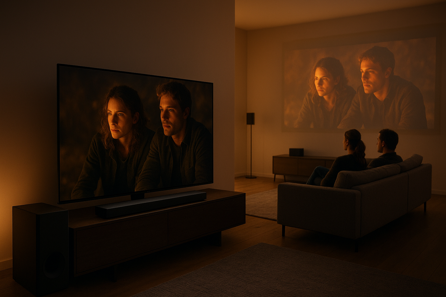 Come trasformare il salotto in un home cinema con una smart TV e un proiettore