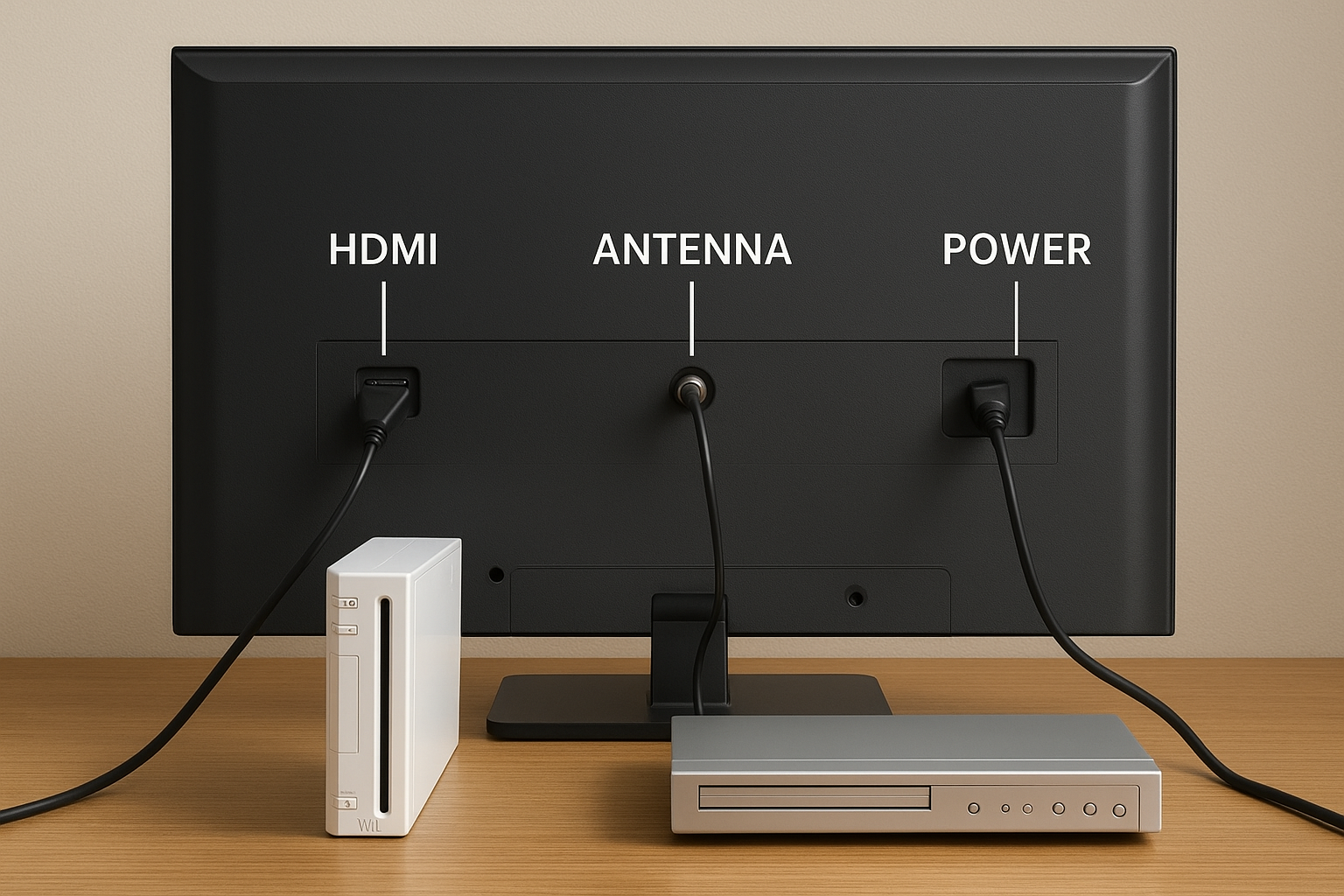 Come collegare la smart TV: antenna, Wi‑Fi, console, lettore DVD e Wii