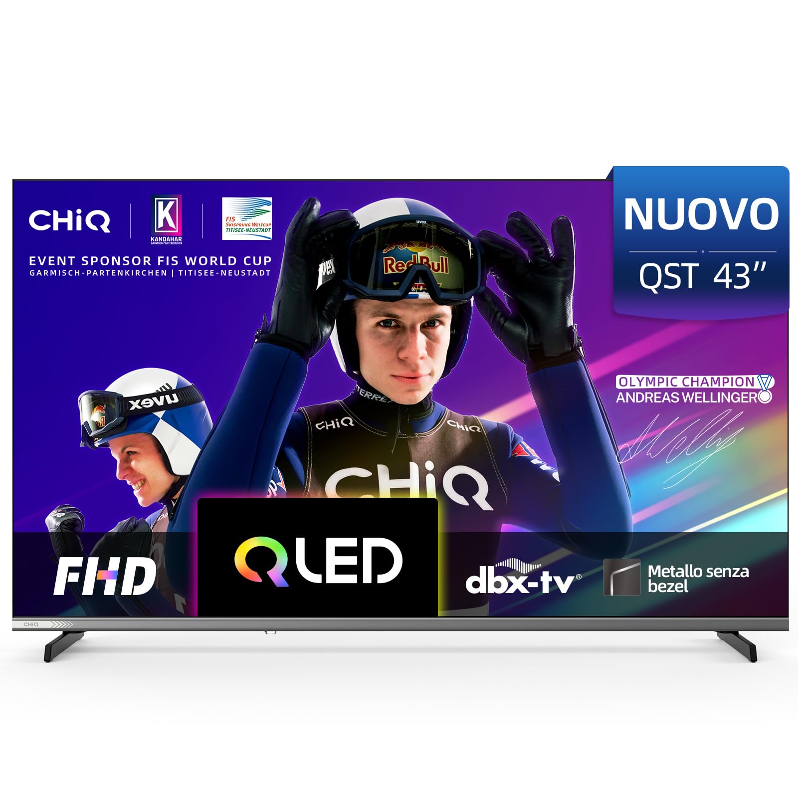 CHiQ L43QST QLED 43 pollici Google TV, il TV compatto senza cornici per un salotto smart di design