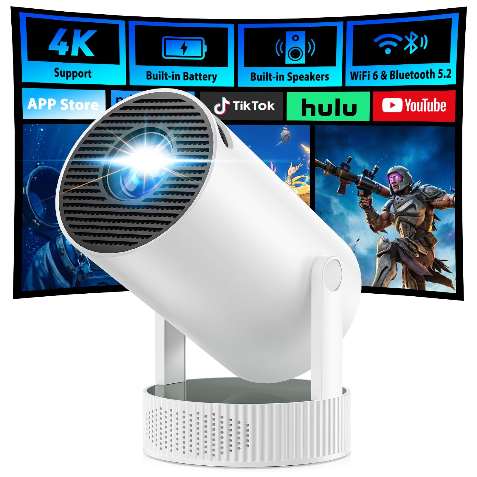 Mini proiettore a batteria con WiFi 6, come creare un angolo cinema wireless da affiancare alla smart TV