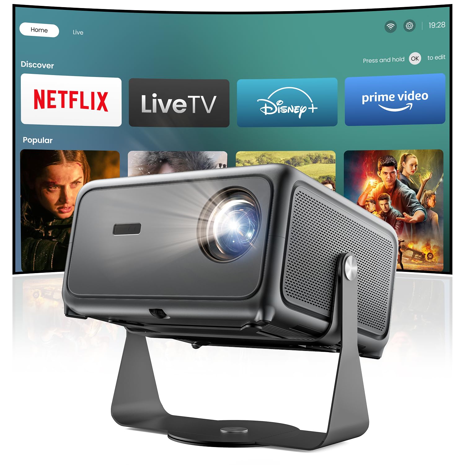 Proiettore 4K home theater smart con Netflix, il videoproiettore ad alta luminosità ideale per il tuo salotto in offerta su Amazon