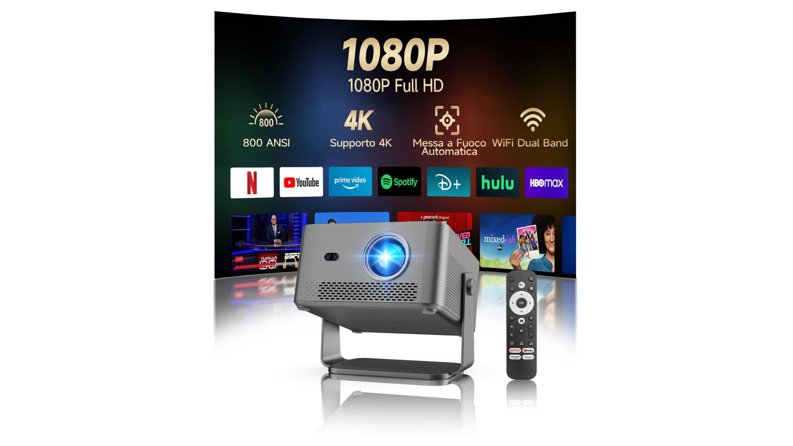 Magcubic Proiettore 4K HY450GT, il mini proiettore ruotabile con TV stick integrato in offerta su Amazon