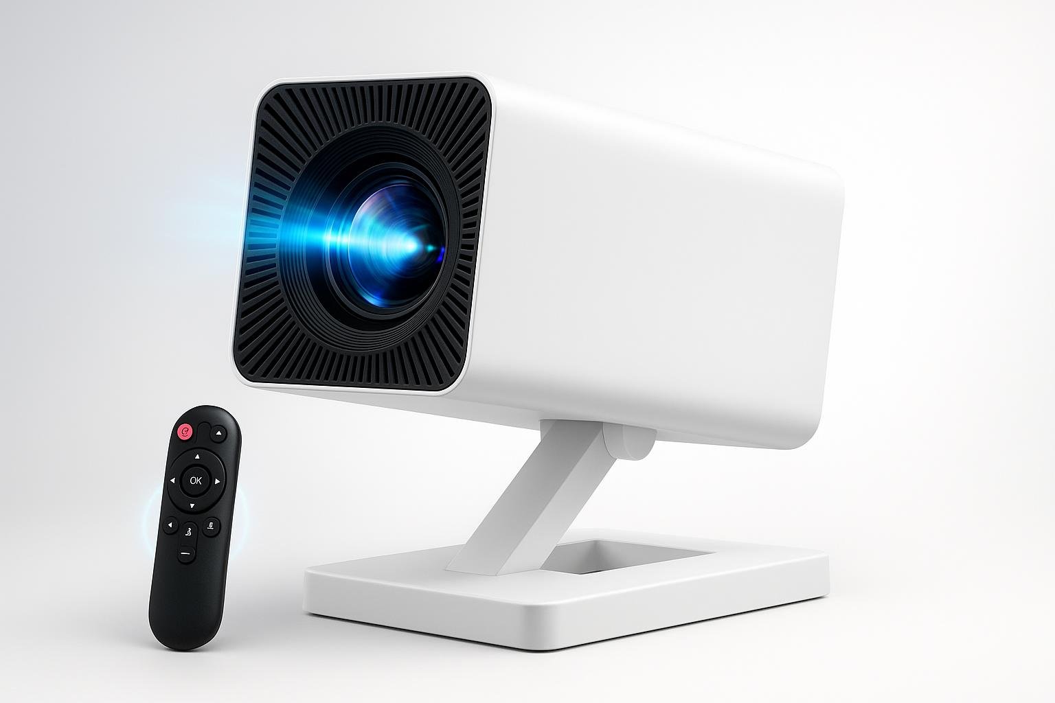 Mini proiettore 4K Android 11 bianco: un’alternativa smart alla TV per piccoli salotti