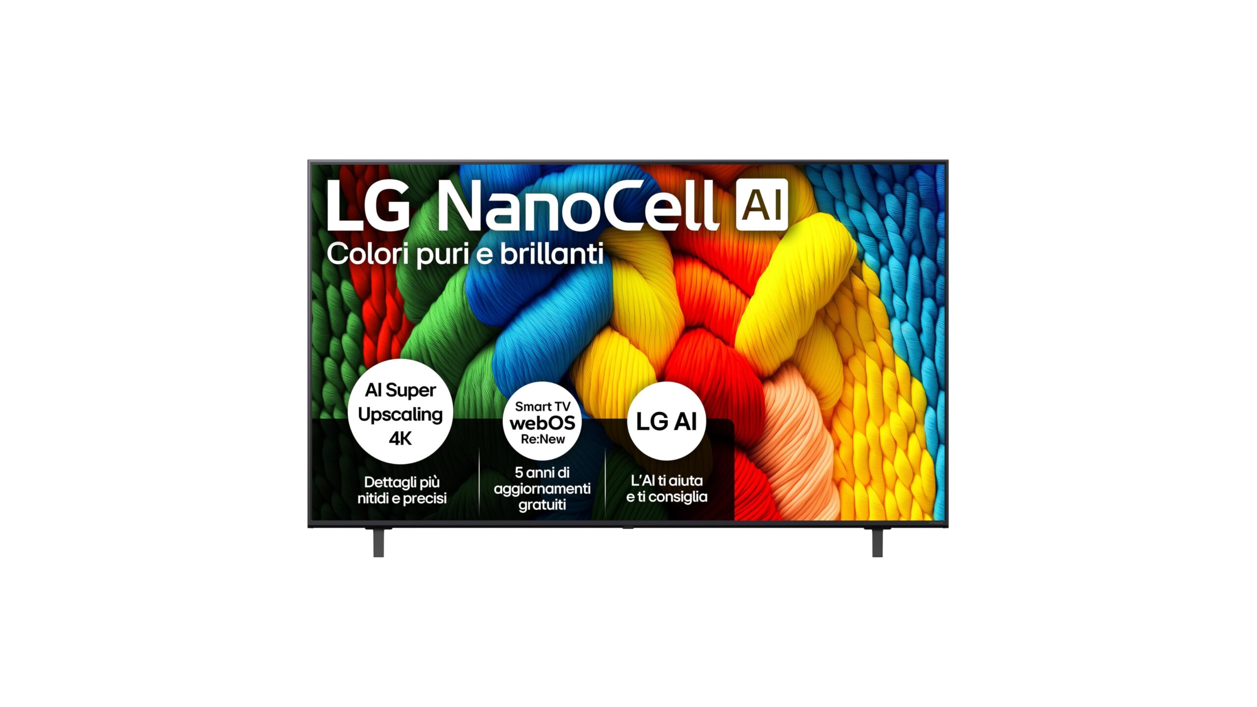LG NanoCell AI NANO80 65″, smart TV 4K grande schermo con prezzo super per il salotto