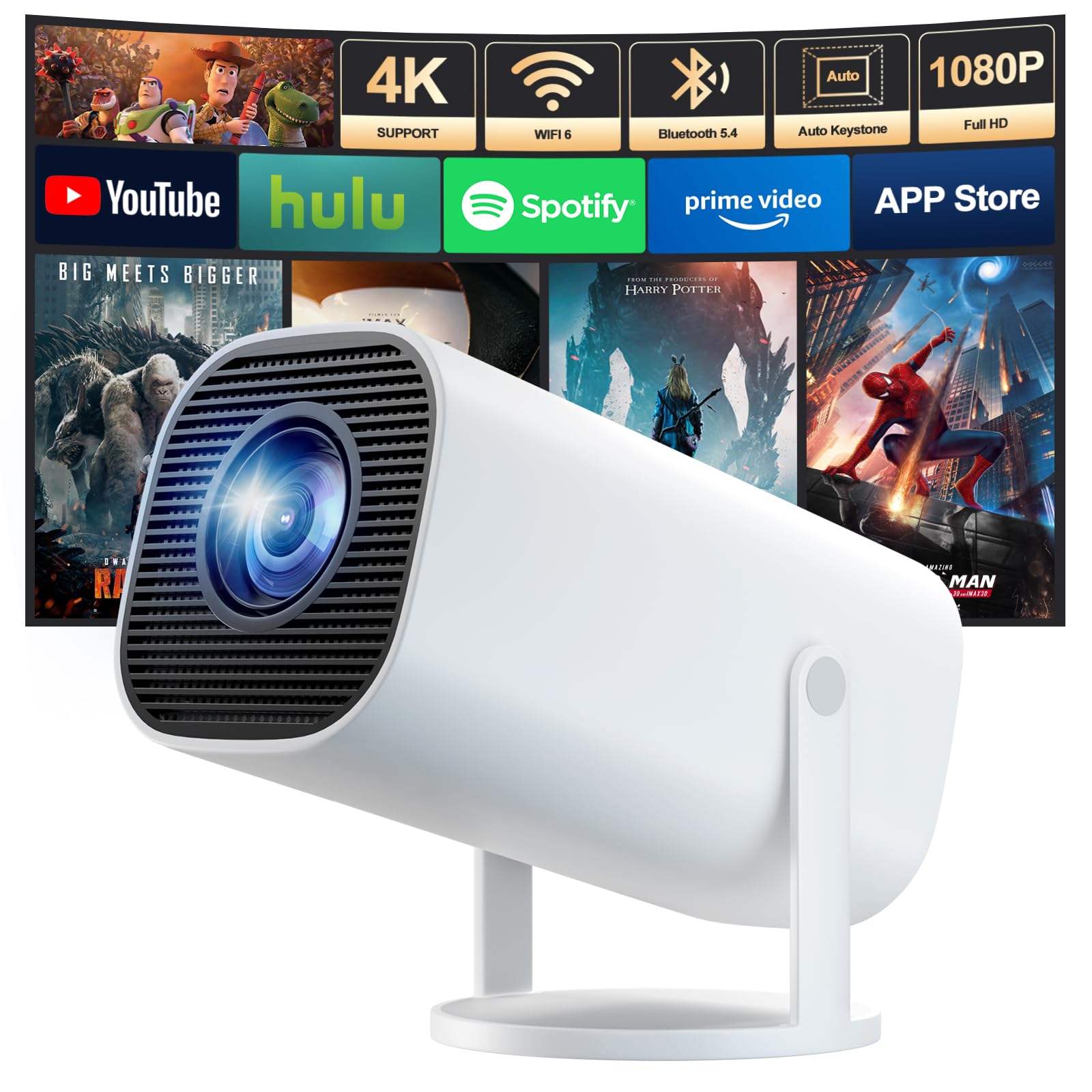 Mini proiettore portatile con WiFi 6 e Bluetooth in offerta su Amazon: cinema ovunque