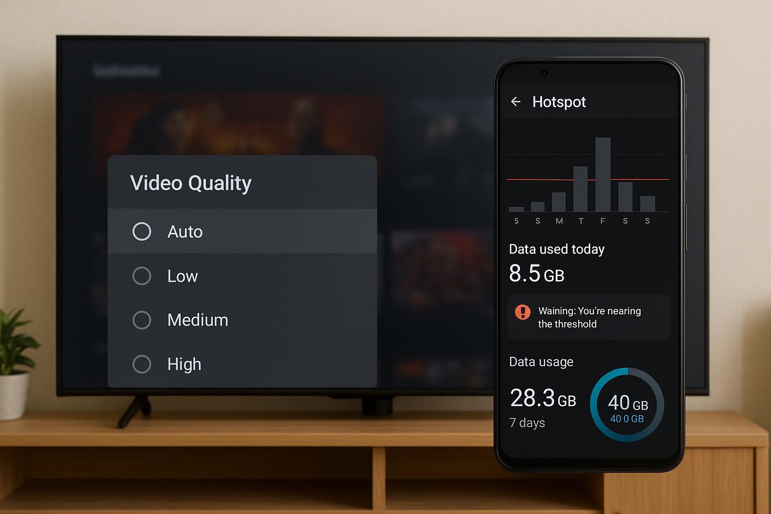 Come impostare limiti di consumo dati sulla smart TV quando usi l’hotspot del telefono