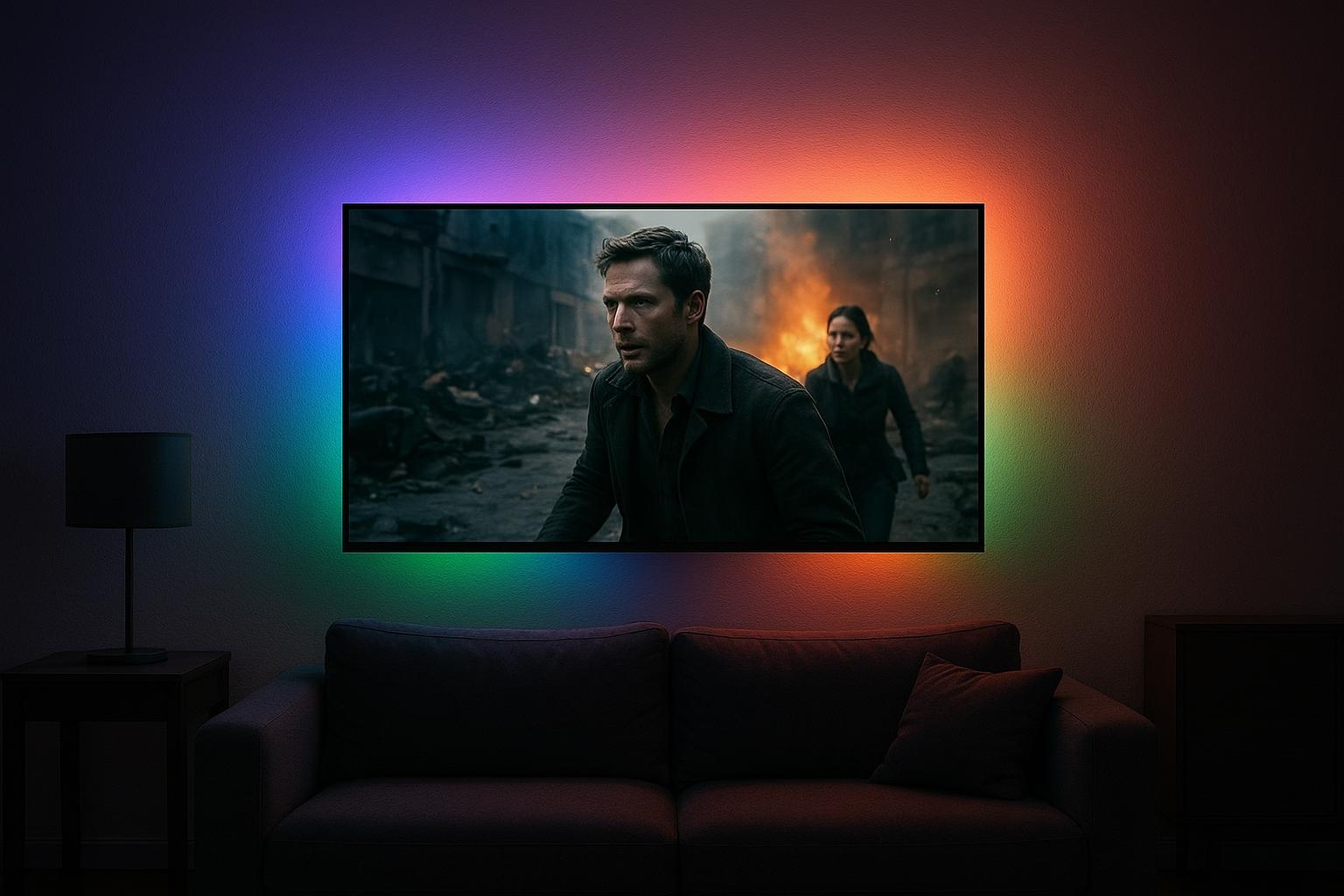 Home cinema con illuminazione dinamica esterna alla TV: sistemi con telecamera e sensori colore a confronto