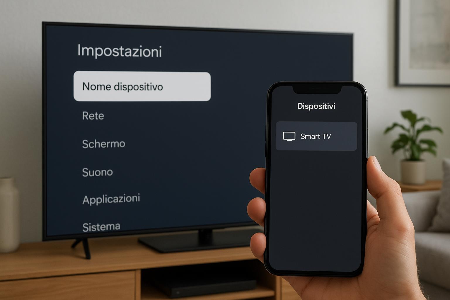 Come cambiare il nome della smart TV in rete e nelle app di casting senza errori