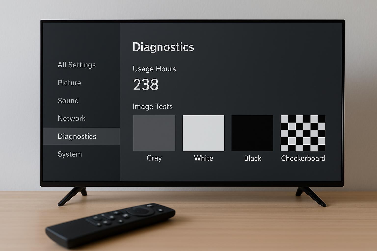 Come usare il menu di diagnostica nascosto della smart TV per controllare pannello, ore di utilizzo e test immagine