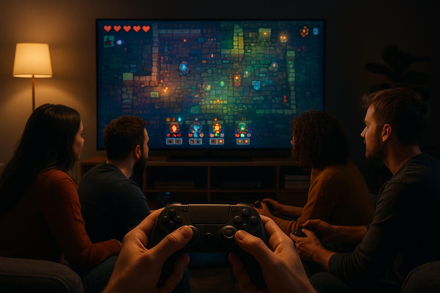 TV da gaming per roguelike cooperativi da divano: schermo, input e colori per serate infinite