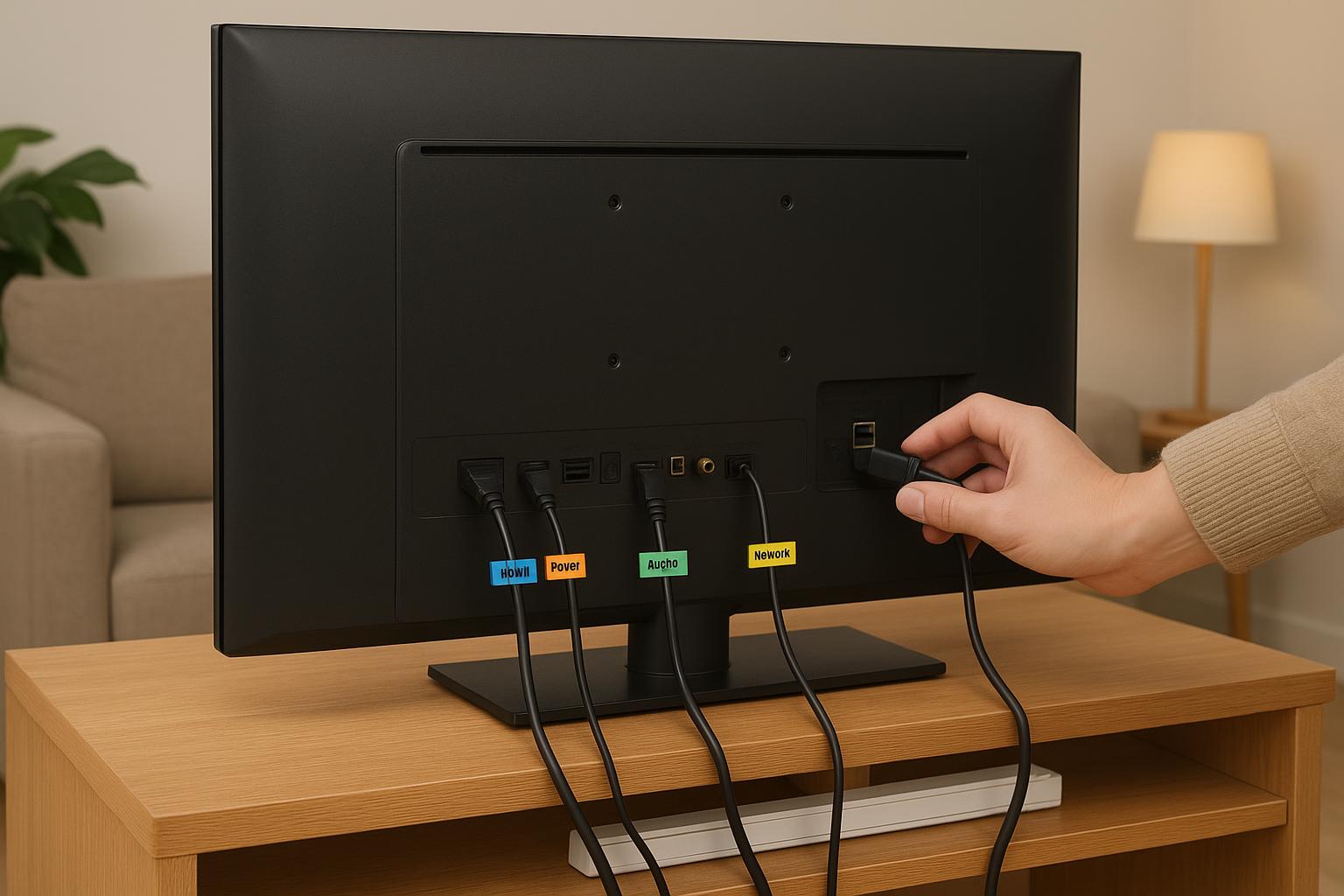 Come etichettare e organizzare i cavi della smart TV e dell’home cinema per un salotto ordinato e facile da gestire
