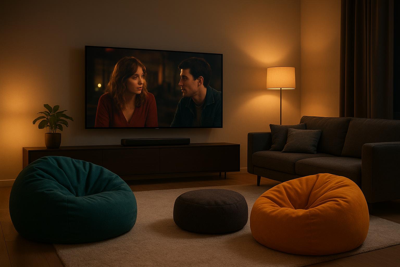 Home cinema con pouf e sedute morbide: come migliorare il comfort senza stravolgere il salotto