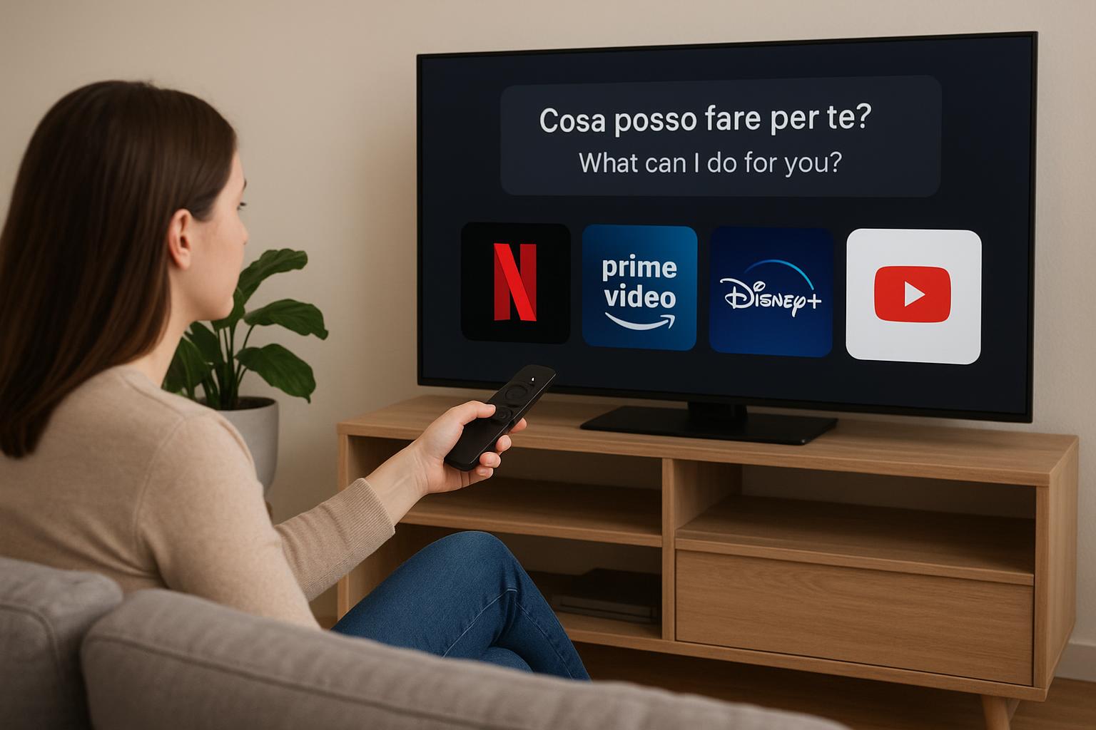 Come usare il controllo vocale multilingue sulla smart TV per cambiare canali, app e lingua al volo