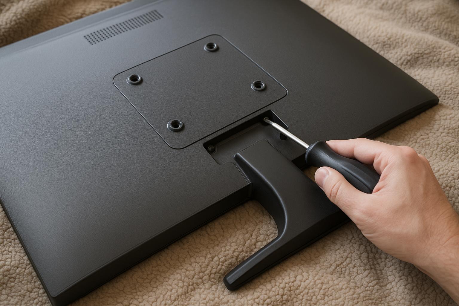 Come sostituire la base o i piedini della smart TV in sicurezza senza rovinare il pannello