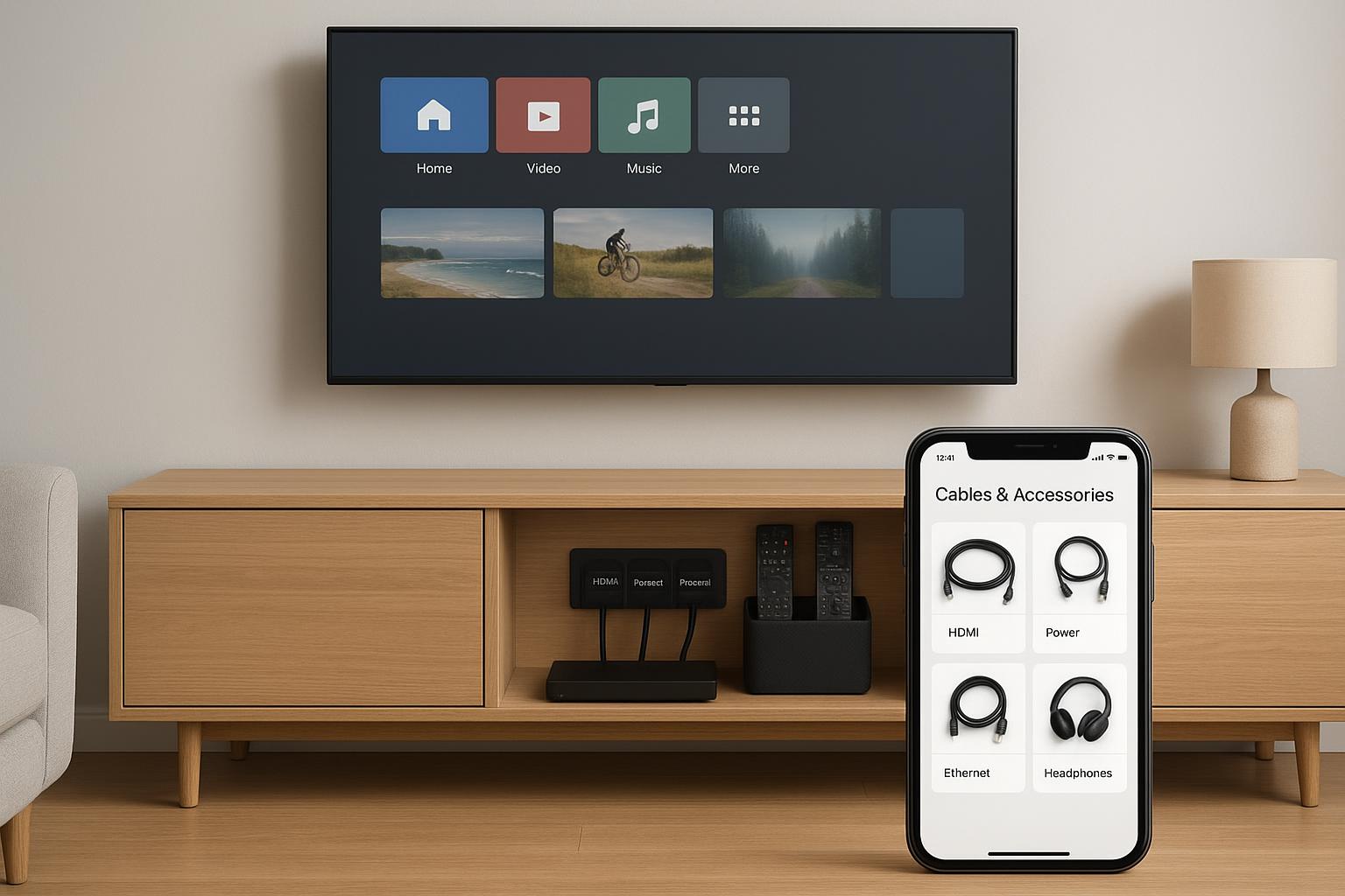 Come organizzare cavi, telecomandi e accessori della smart TV con un inventario digitale condiviso