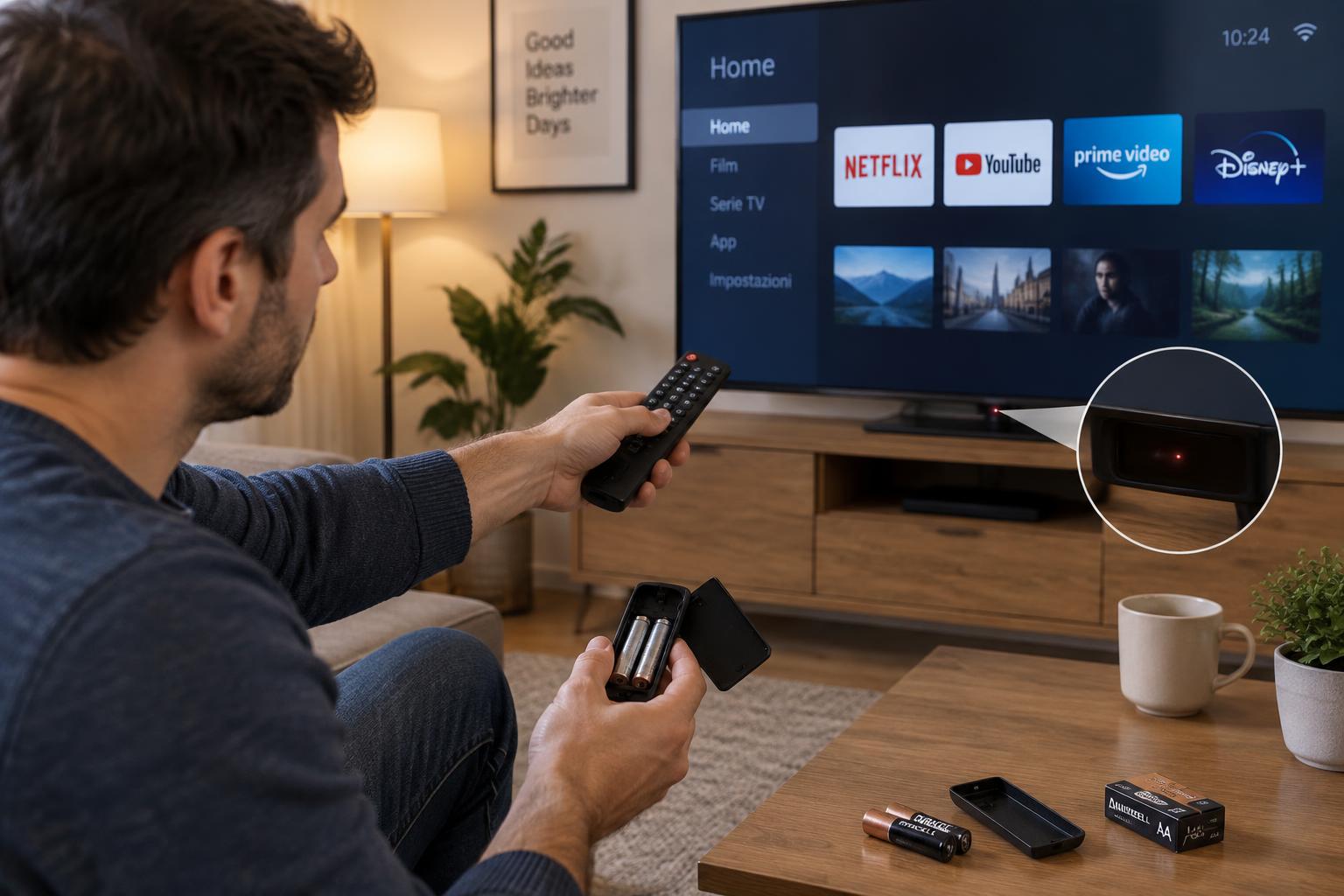 La smart TV non risponde ai comandi del telecomando: diagnosi tra sensore, Bluetooth e infrarossi