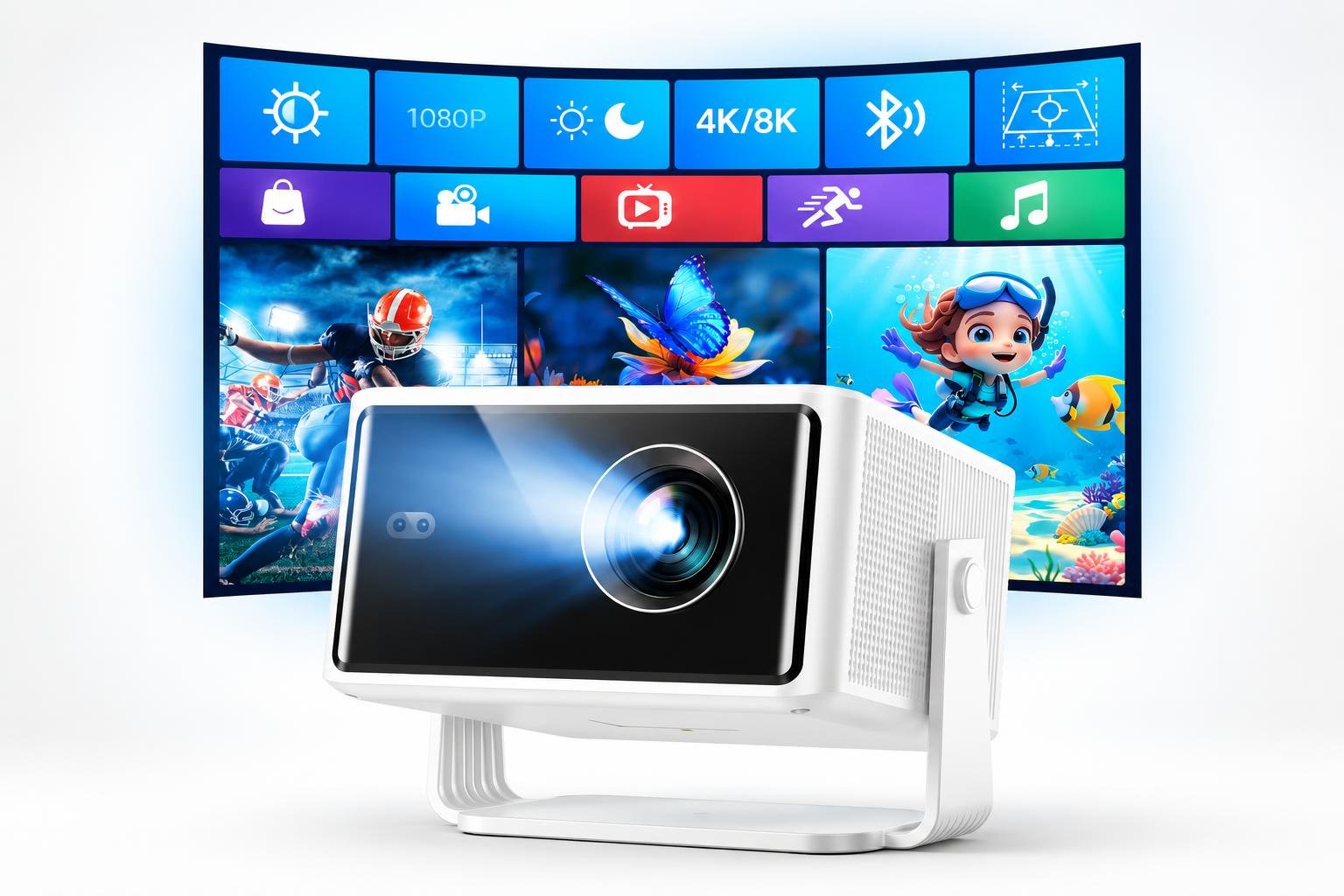 Magcubic Mini Proiettore portatile: Android 14 e app integrate per il cinema in casa