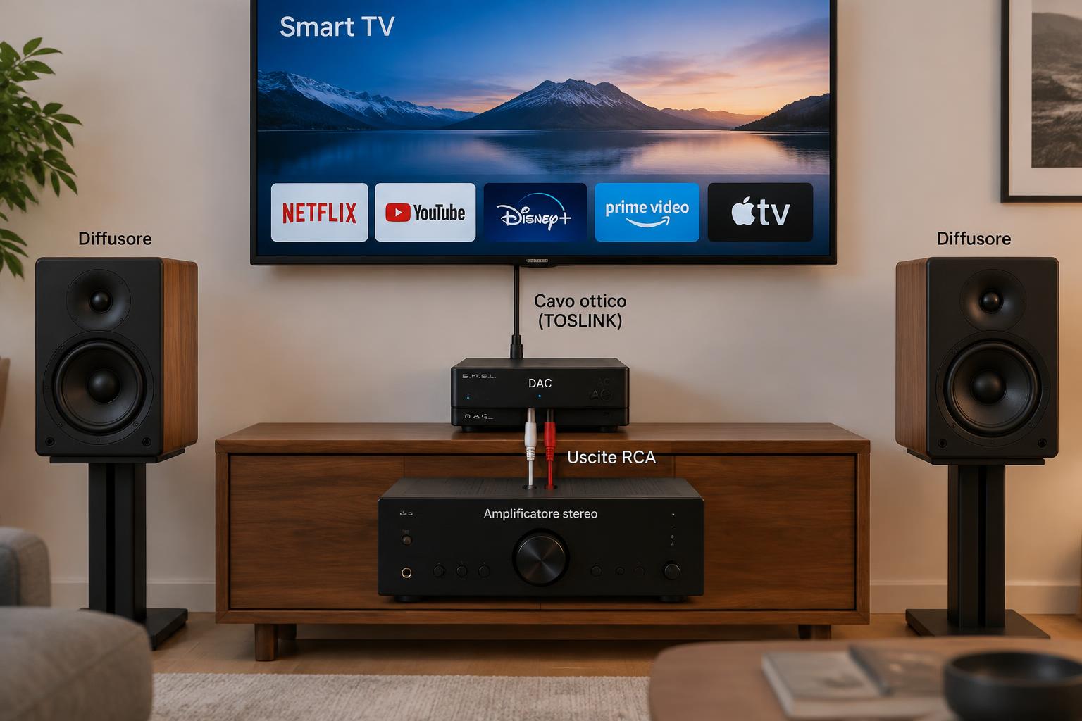 DAC esterno e smart TV: come scegliere il convertitore per un impianto stereo